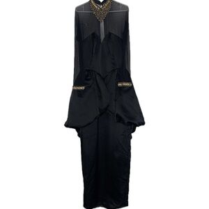 YT by Travilla Rare 1980s Vintage Beaded Gown in Black